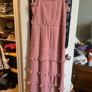 Lulu's Blush Pink Tiered Maxi Dress